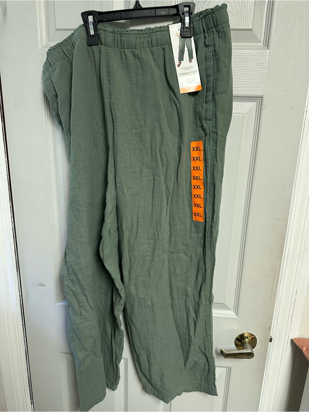 Women’s  Relaxed Olive Green Cotton Blend Pants - XXL